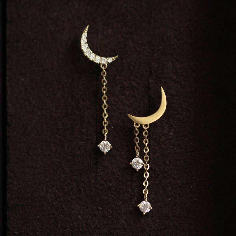 MOONLIGHT THREADER STUD EARRINGS - Luminous Amore