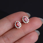 Load image into Gallery viewer, GARNET EARRINGS WITH ZIRCONIA - Luminous Amore
