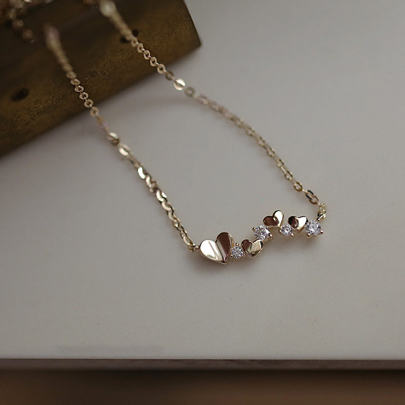 SCATTER HEART BAR NECKLACE - Luminous Amore