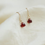 Load image into Gallery viewer, RED HEART THREADER EARRINGS - Luminous Amore
