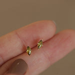 Load image into Gallery viewer, MINI GREEN ZIRCONIA STUD EARRINGS - Luminous Amore
