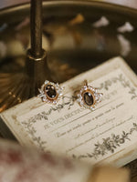 Load image into Gallery viewer, HALO EARRINGS WITH COFFEE ZIRCONIA - Luminous Amore

