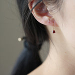 Load image into Gallery viewer, RED HEART THREADER EARRINGS - Luminous Amore
