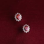 Load image into Gallery viewer, GARNET EARRINGS WITH ZIRCONIA - Luminous Amore
