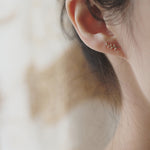 Load image into Gallery viewer, MINI GOLDEN LEAF STUD EARRINGS - Luminous Amore
