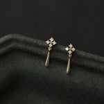 Load image into Gallery viewer, SINGLE CROSS DROP STUD EARRINGS - Luminous Amore
