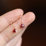 Load image into Gallery viewer, RED HEART THREADER EARRINGS - Luminous Amore
