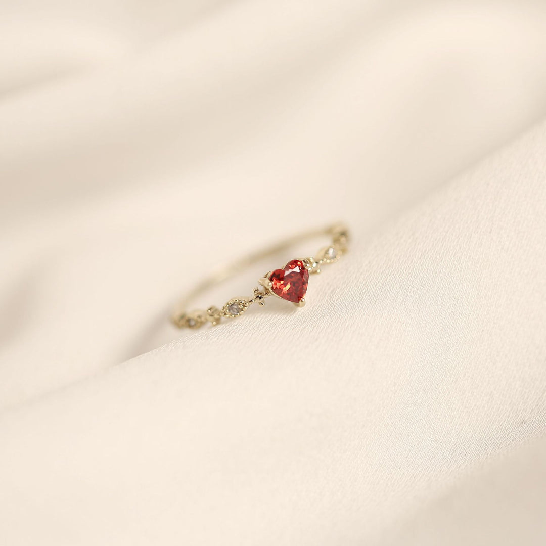 RUBY HEART RING - Luminous Amore