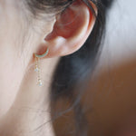 Load image into Gallery viewer, MOONLIGHT THREADER STUD EARRINGS - Luminous Amore
