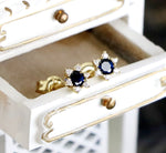 Load image into Gallery viewer, LONDON BLUE STONE STUD EARRINGS - Luminous Amore
