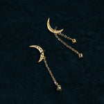 Load image into Gallery viewer, MOONLIGHT THREADER STUD EARRINGS - Luminous Amore
