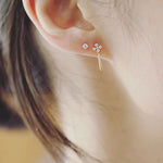 Load image into Gallery viewer, SINGLE CROSS DROP STUD EARRINGS - Luminous Amore
