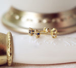 Load image into Gallery viewer, LONDON BLUE STONE STUD EARRINGS - Luminous Amore
