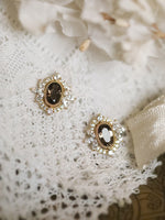 Load image into Gallery viewer, HALO EARRINGS WITH COFFEE ZIRCONIA - Luminous Amore
