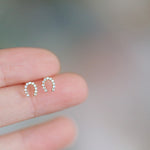 Load image into Gallery viewer, MINI HORSESHOE EARRINGS - Luminous Amore
