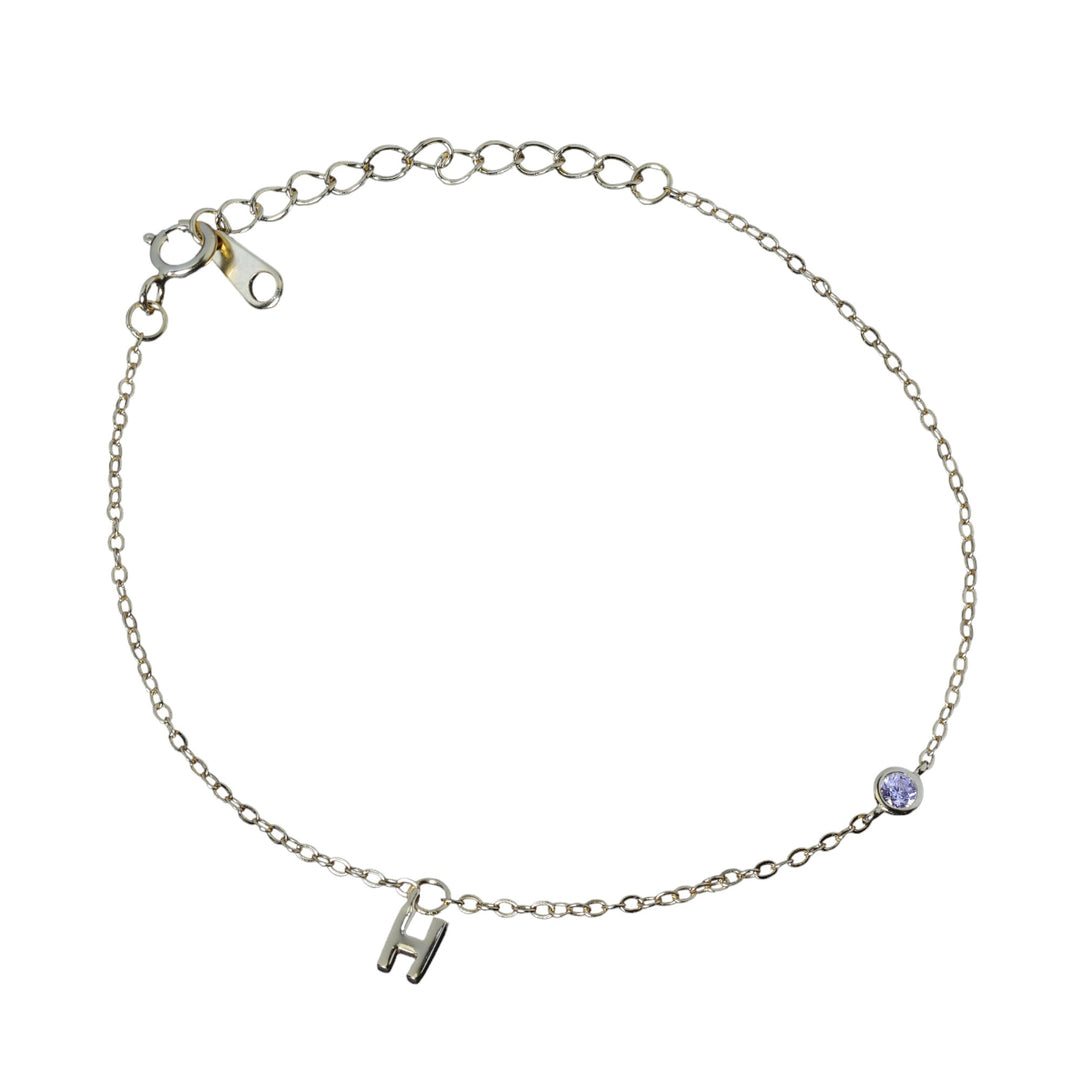 GOLD H INITIAL & DIAMOND BRACELET - Luminous Amore