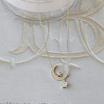 Load image into Gallery viewer, MOON &amp; STAR ETERNITY NECKLACE - Luminous Amore
