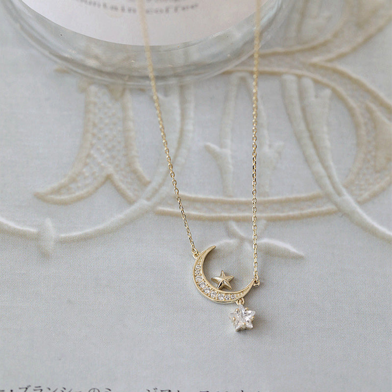 MOON & STAR ETERNITY NECKLACE - Luminous Amore