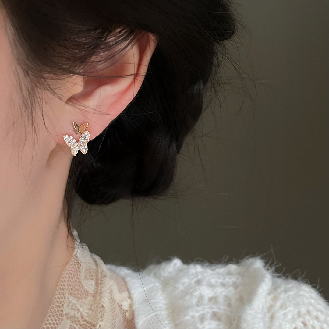 MINI DUAL BUTTERFLY EARRINGS - Luminous Amore