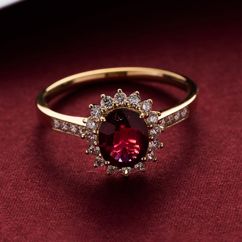 ROSE CUBIC ZIRCONIA CREATED RUBY RING - Luminous Amore
