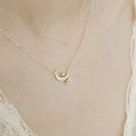 Load image into Gallery viewer, MOON &amp; STAR ETERNITY NECKLACE - Luminous Amore
