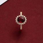 Load image into Gallery viewer, ROSE CUBIC ZIRCONIA CREATED RUBY RING - Luminous Amore
