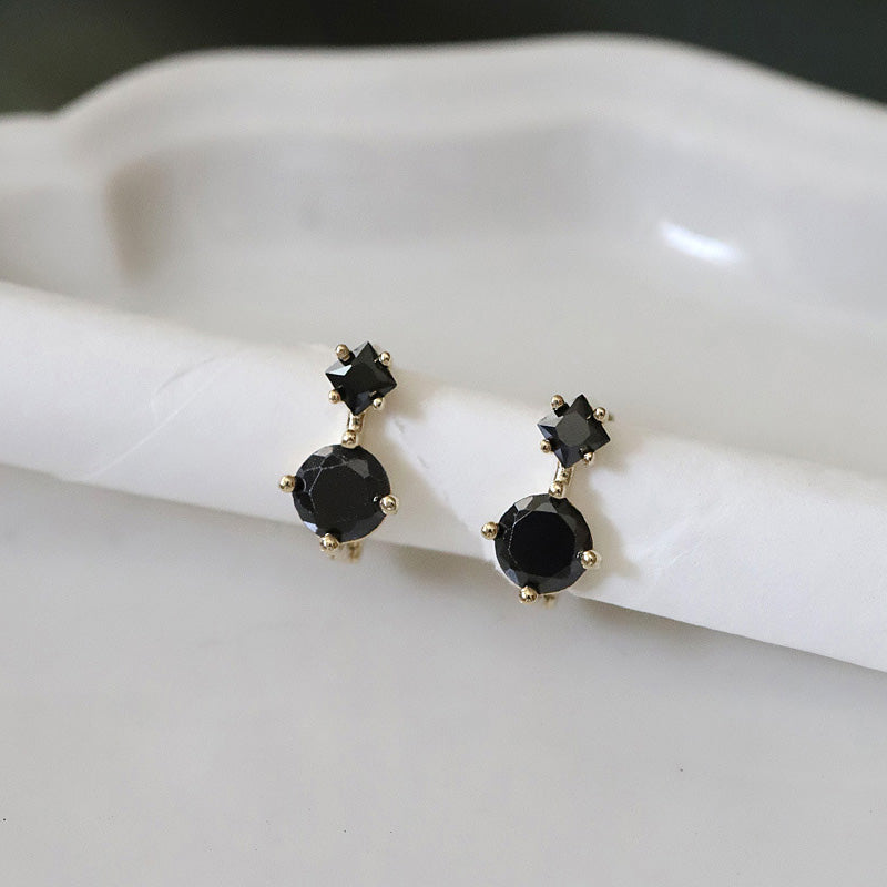 GOTHIC BLACK CUBIC ZIRCONIA EAR CUFFS - Luminous Amore
