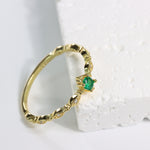 Load image into Gallery viewer, GREEN VINTAGE CUBIC ZIRCONIA RING - Luminous Amore
