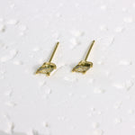 Load image into Gallery viewer, MINI GREEN ZIRCONIA STUD EARRINGS - Luminous Amore
