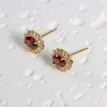 Load image into Gallery viewer, GARNET EARRINGS WITH ZIRCONIA - Luminous Amore
