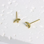 Load image into Gallery viewer, MINI GREEN ZIRCONIA STUD EARRINGS - Luminous Amore
