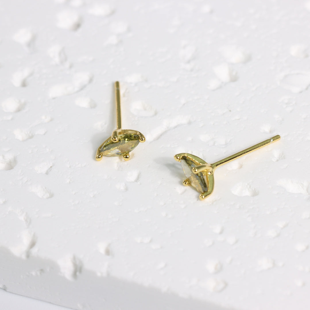 MINI GREEN ZIRCONIA STUD EARRINGS - Luminous Amore