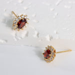 Load image into Gallery viewer, GARNET EARRINGS WITH ZIRCONIA - Luminous Amore
