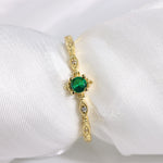 Load image into Gallery viewer, GREEN VINTAGE CUBIC ZIRCONIA RING - Luminous Amore
