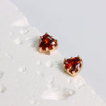 Load image into Gallery viewer, MINI RED HEART STONE STUD EARRINGS - Luminous Amore

