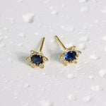 Load image into Gallery viewer, LONDON BLUE STONE STUD EARRINGS - Luminous Amore
