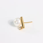 Load image into Gallery viewer, DROP PEARL STUD EARRINGS - Luminous Amore
