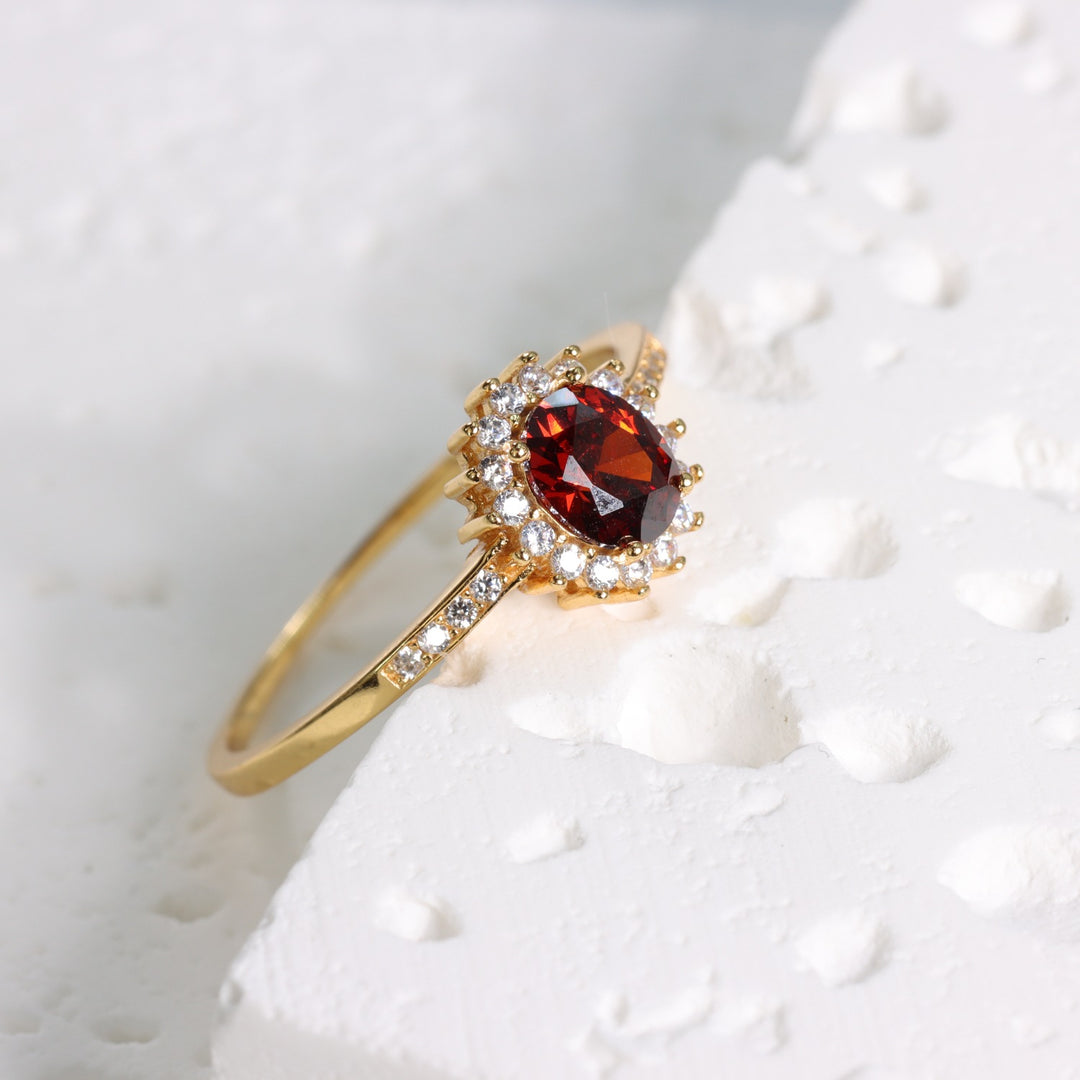 ROSE CUBIC ZIRCONIA CREATED RUBY RING - Luminous Amore