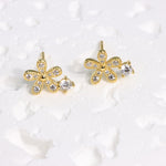 Load image into Gallery viewer, FLOWER CUBIC ZIRCONIA STUD EARRINGS - Luminous Amore

