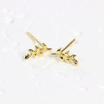 Load image into Gallery viewer, MINI GOLDEN LEAF STUD EARRINGS - Luminous Amore

