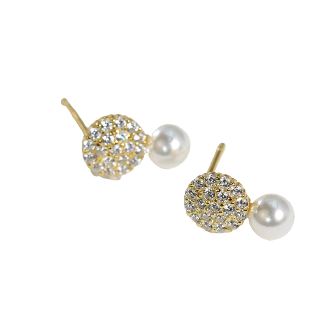 DROP PEARL STUD EARRINGS - Luminous Amore