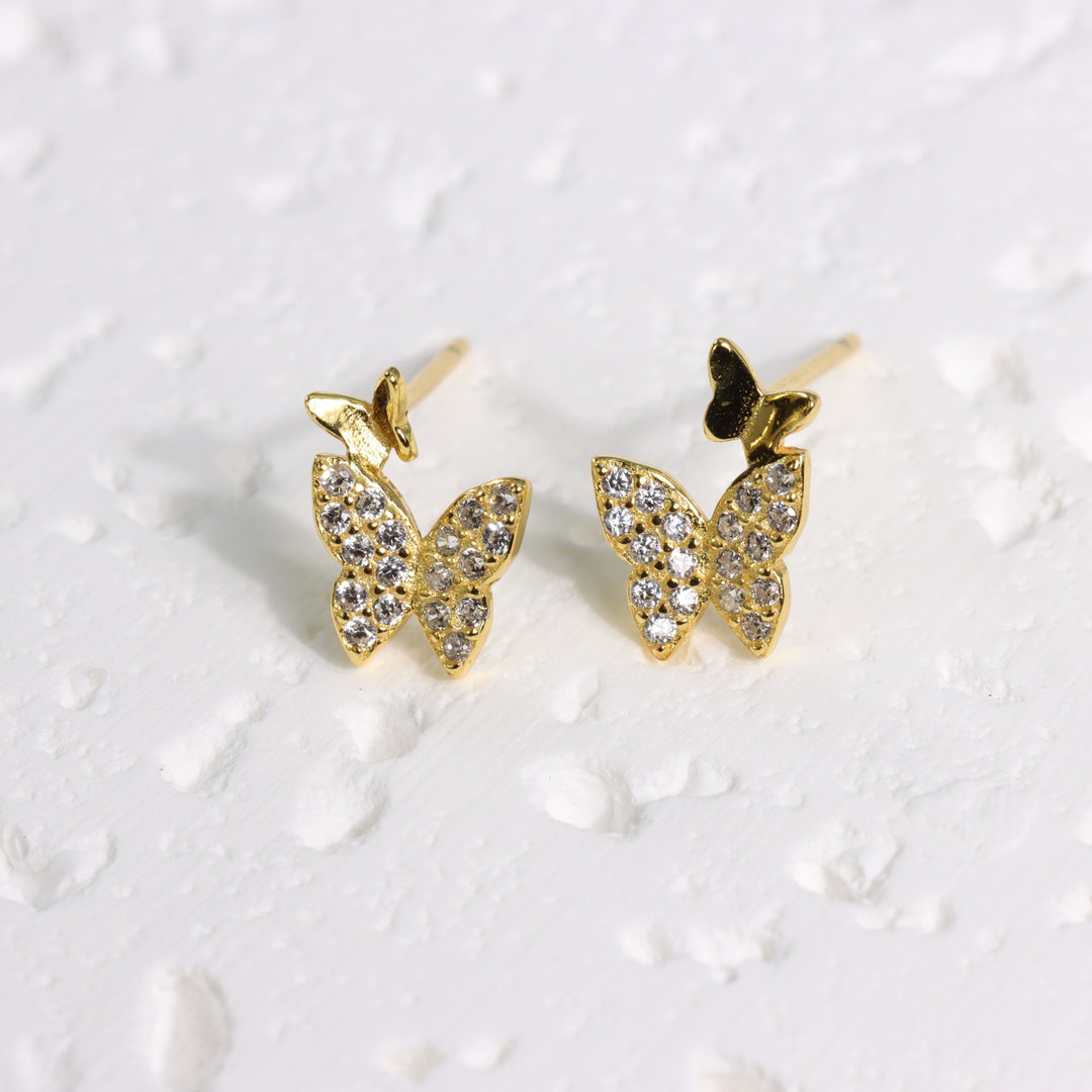 MINI DUAL BUTTERFLY EARRINGS - Luminous Amore