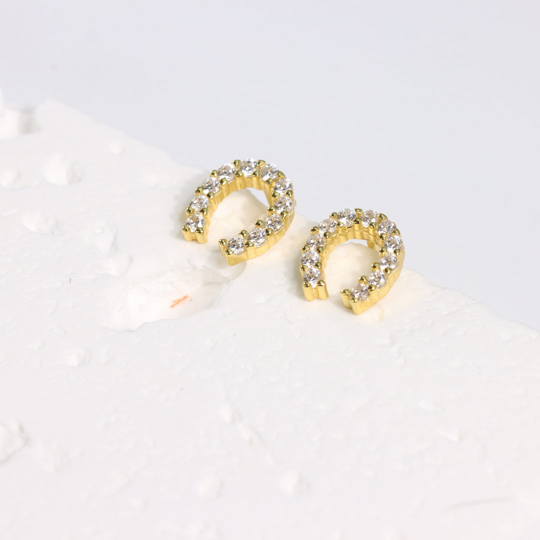 MINI HORSESHOE EARRINGS - Luminous Amore
