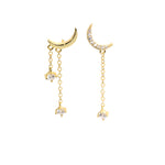Load image into Gallery viewer, MOONLIGHT THREADER STUD EARRINGS - Luminous Amore
