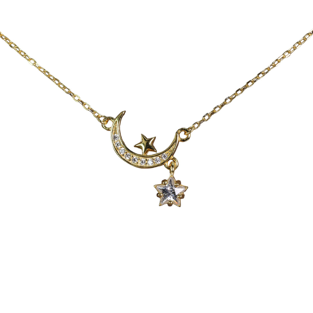 MOON & STAR ETERNITY NECKLACE - Luminous Amore