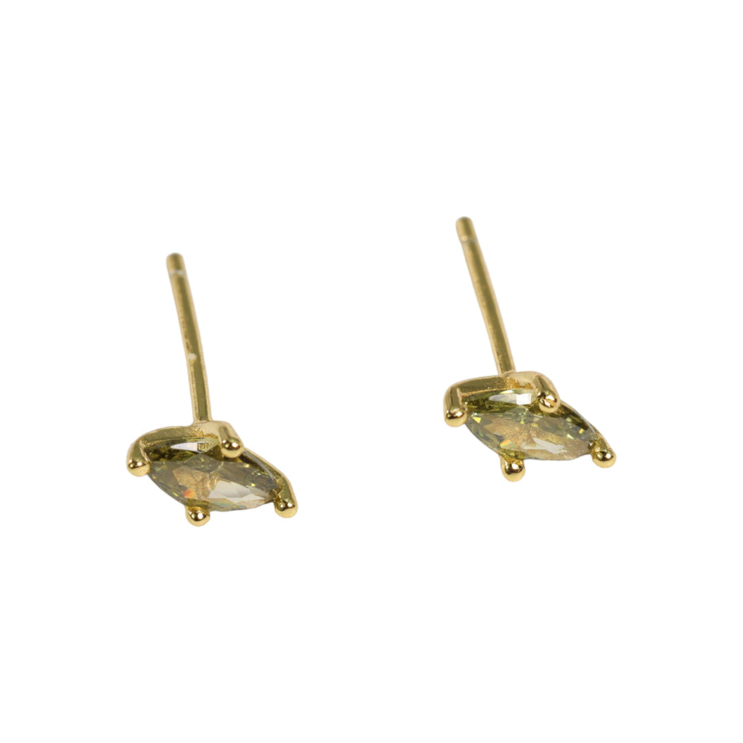 MINI GREEN ZIRCONIA STUD EARRINGS - Luminous Amore