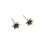 Load image into Gallery viewer, LONDON BLUE STONE STUD EARRINGS - Luminous Amore
