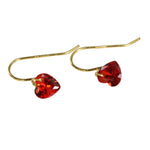 Load image into Gallery viewer, RED HEART THREADER EARRINGS - Luminous Amore
