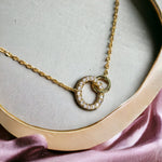 Load image into Gallery viewer, DUAL PAVE CIRCLE NECLACE - Luminous Amore
