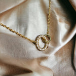 Load image into Gallery viewer, DUAL PAVE CIRCLE NECLACE - Luminous Amore
